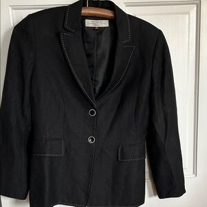 Tahari black linen blazer